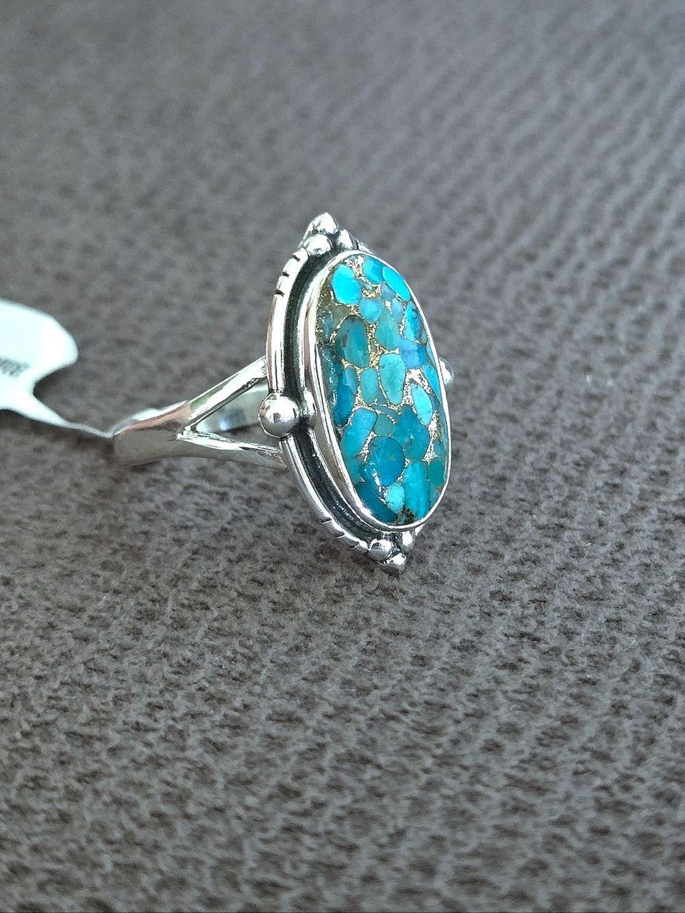 Shivam Oval Shaped Blue💙 Copper Turquoise Statement Ring💍 - NWT - Picture 13 of 16